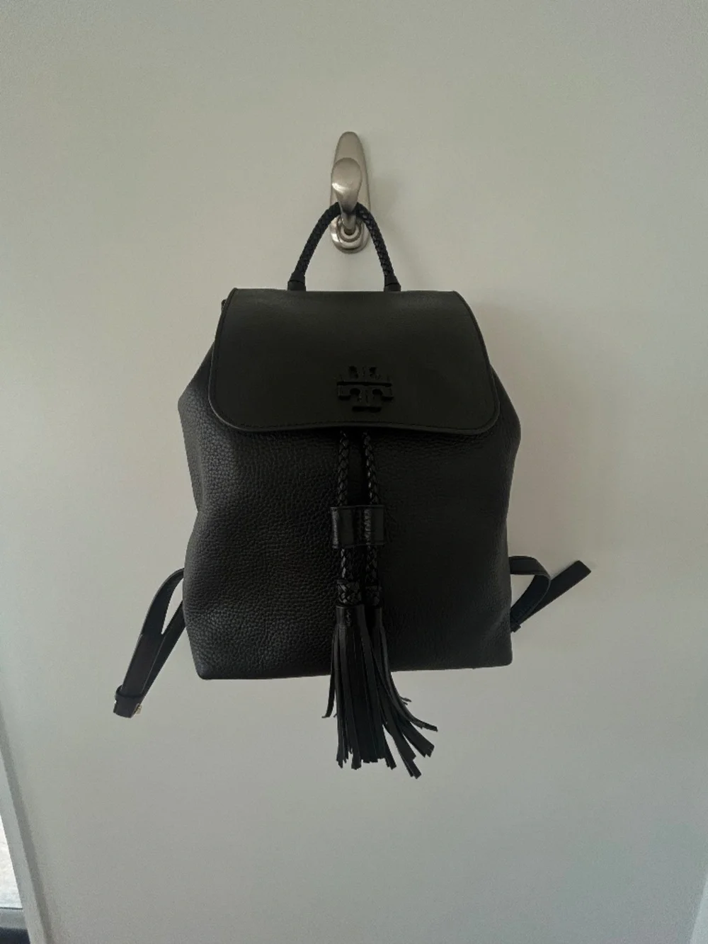 NWOT Tory Burch Thea Black Leather Backpack with Tassel